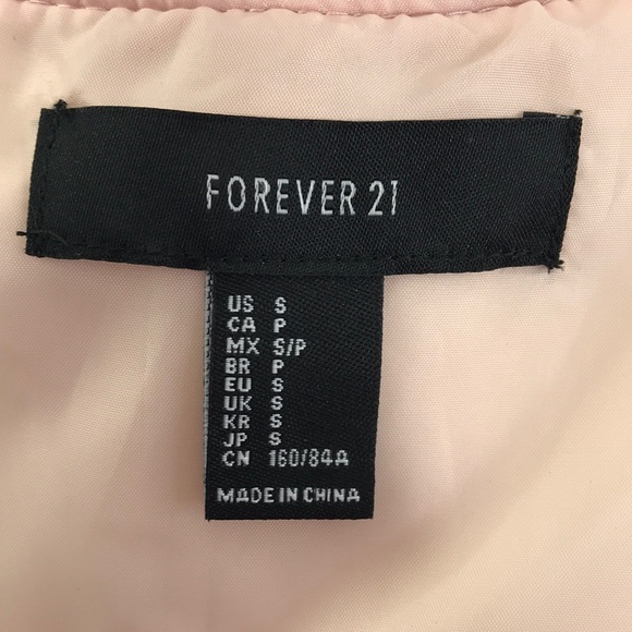 FOREVER 21 Rose Gold Bomber Jacket sz S - Picture 7 of 8